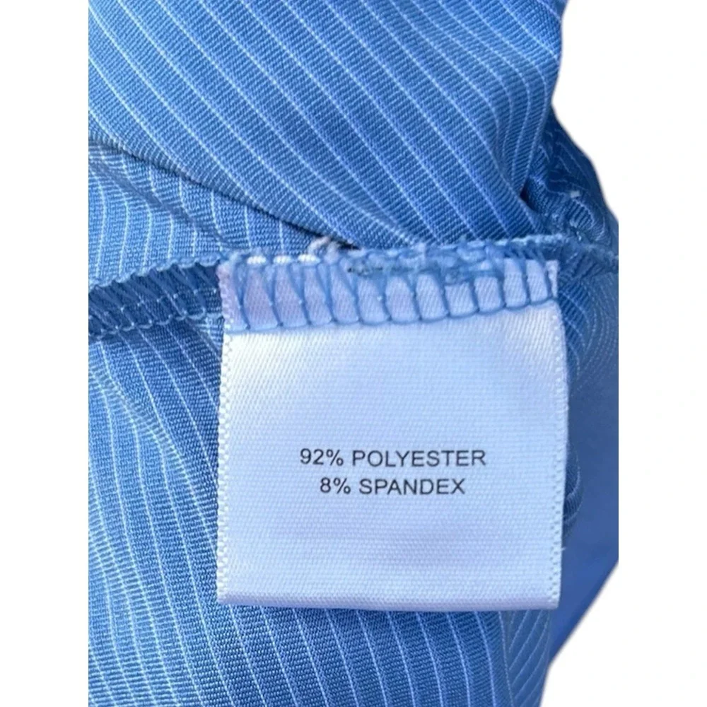 Peter Millar Summer Comfort Blue Striped Golf Polo Shirt‎ Men's Large
